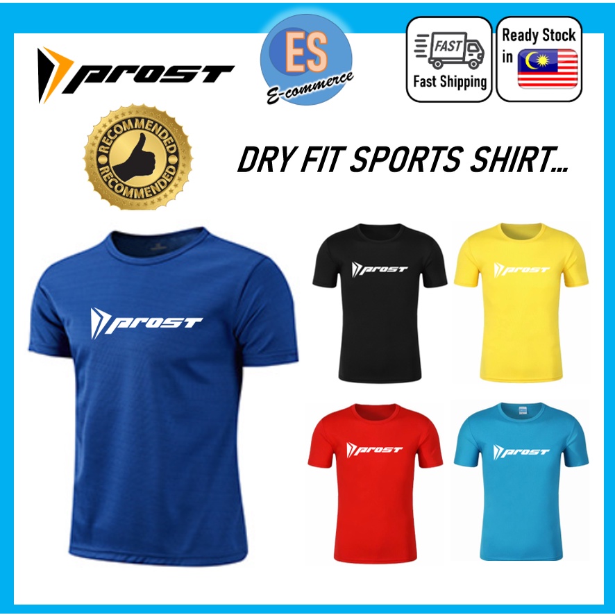 Prost plain tee Prost Badminton shirt Jersey tshirt Sports Dryfit Jersi ...