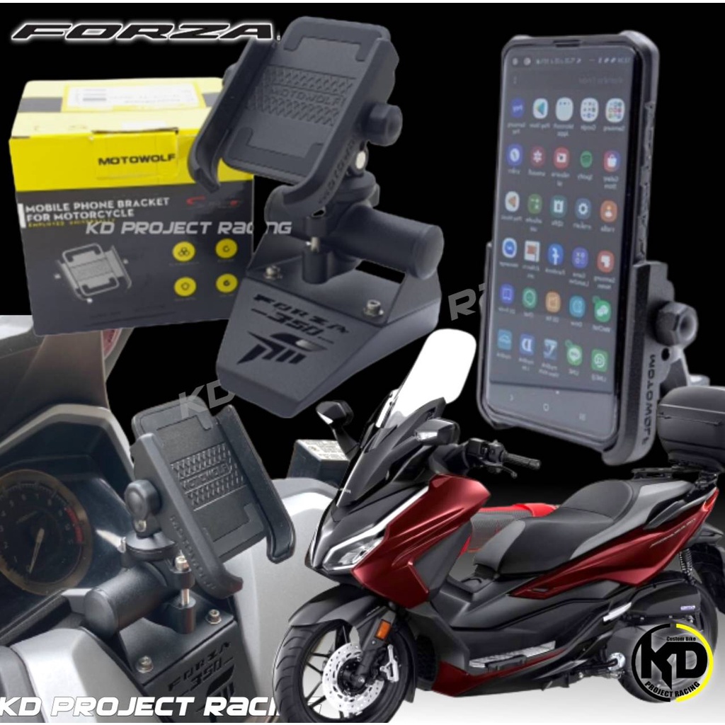 motowolf Phone Holder For Honda Forza 300 350 Mobile Mount | Shopee ...