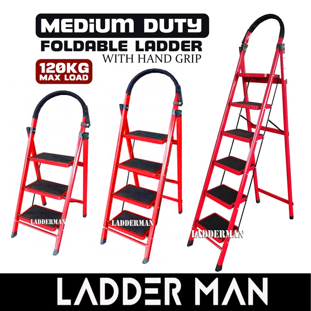 3/4/5/6 Medium Duty Step Ladder Foldable Stool Ladder With Handle ...