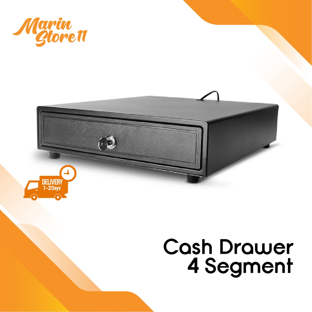 Cash Drawer 4 Segment Tray Heavy Duty Cash Register Box RJ11 Key Lock