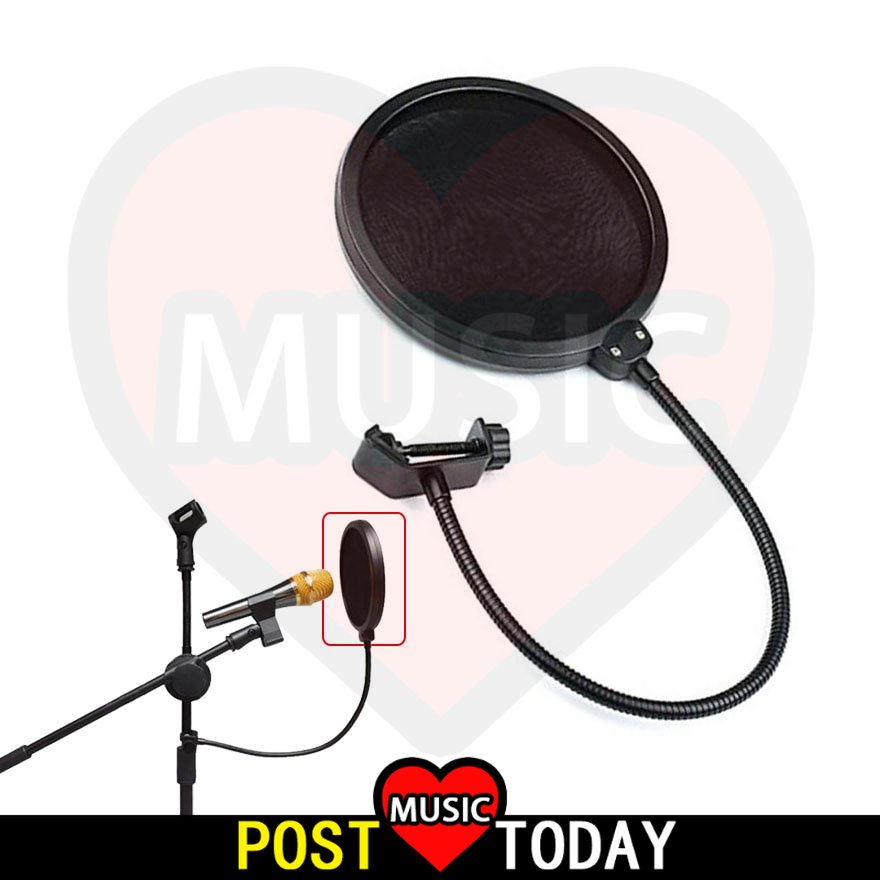 High Quality Mic Pop Filter Dual Layer Mic Pop Shield with Clip ...