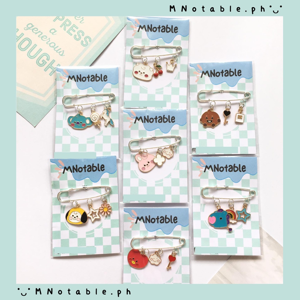 MNotable BT21 BTS Safety Pin Rings | Shopee Malaysia