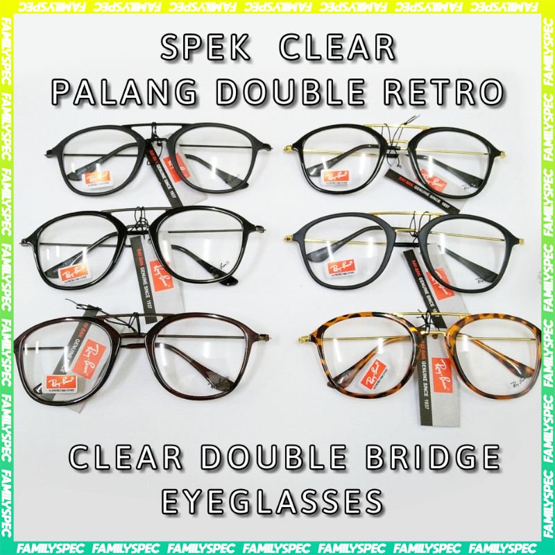 thumbnail interactive-video image 1 of TECH-LINE-DIRECT Oversized Double Bridge Glasses – Retro Pilot Style, Clear Anti-Reflective Lenses 1 of 3