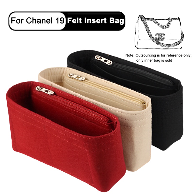 Fits For 19 Flap Handbag Felt Cloth Insert Bag Organizer Makeup Handbag ...