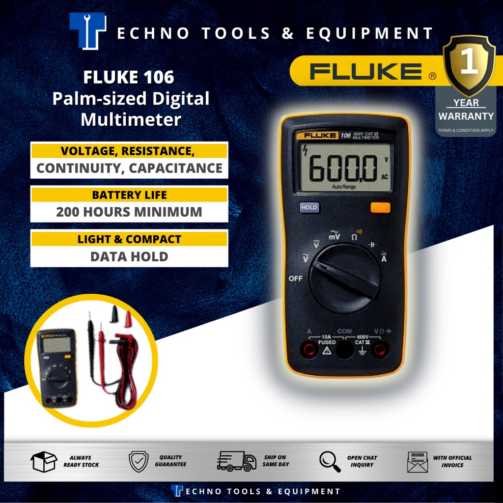 Fluke 106 Palmsized Digital Multimeter Shopee Malaysia