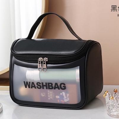 HOT ITEM ORIGINAL HQ WASHBAG Makeup bag Transparent Storage Bath Bag Hand Printed Portable Wash Bag Shopee Malaysia