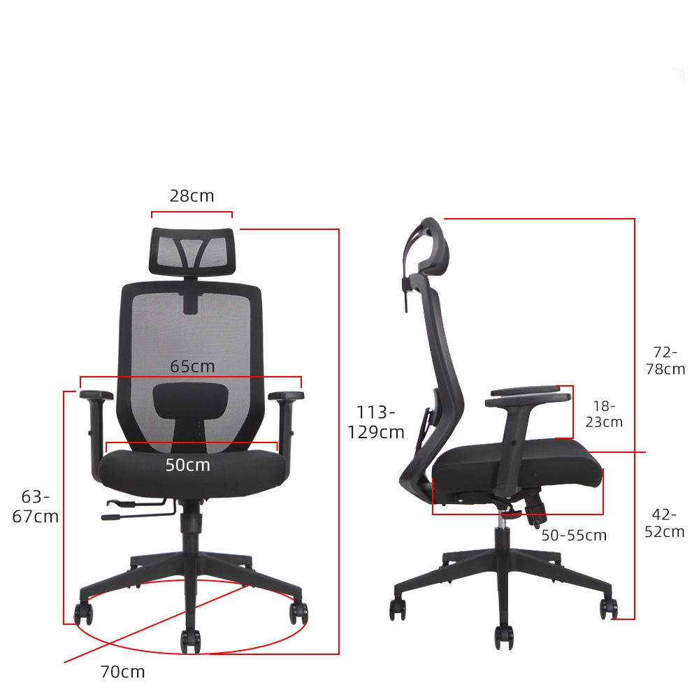 KitchenZ Office Ergonomic Executive High Back Foldable Chair Office