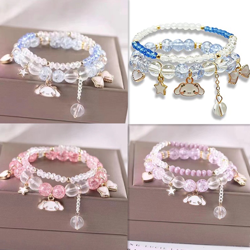 2PCS Sanrio Kawaii Cinnamoroll Anime Summer Clear Jade Osmanthus Dog ...