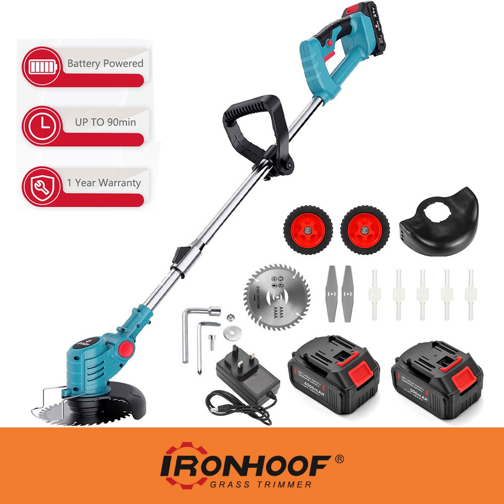 IRONHOOF 388V Mesin Rumput Cordless Grass Cutter Machine Lightweight