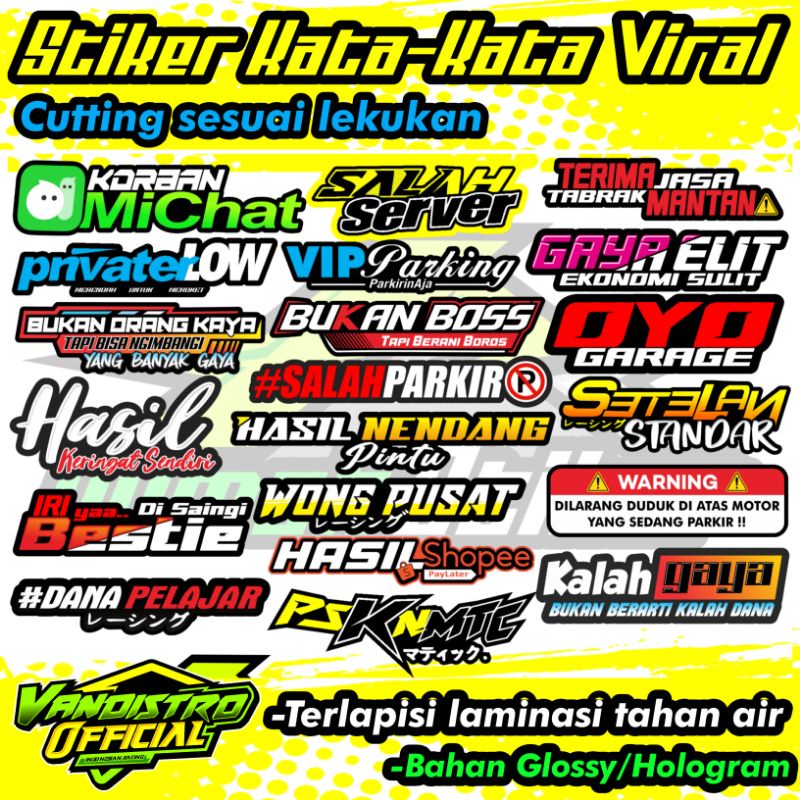Glossy word stickers racing sticker/s viral sticker/s motorcycle ...