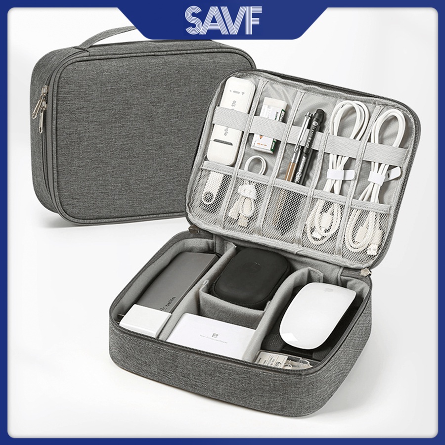SAVF Travel Electronic Gadget Organizer USB Cable Bag MultiFunction Storage Bags Large Pouch