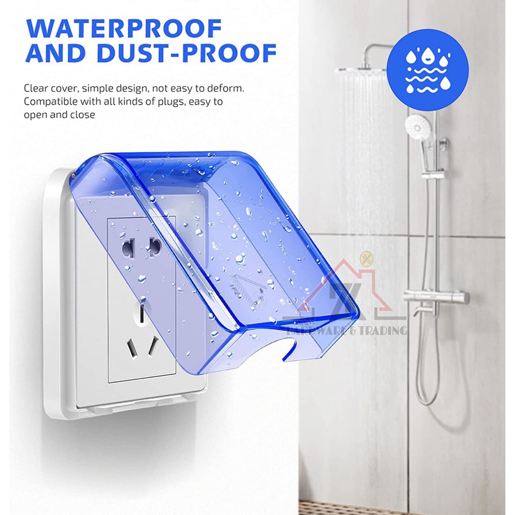 [BLUE COLOUR] Plastic Wall Switch Socket Cover Waterproof Box Outdoor