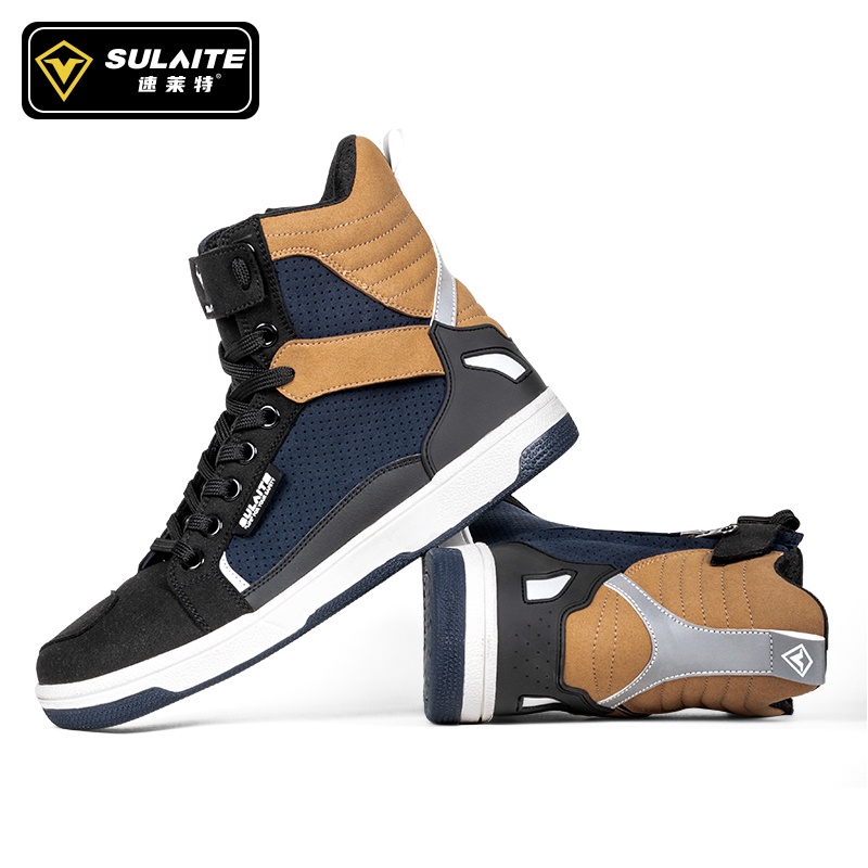 NEW SULAITE Men's Motorcycle Shoes Four Seasons Motorbike Gear Shift