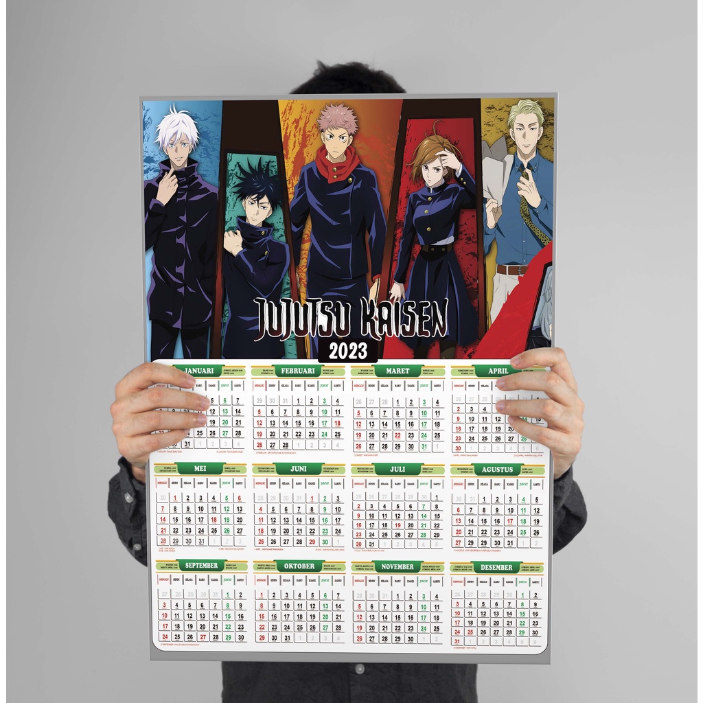 2025 Anime Jujutsu Kaisen M1 Calendar, Full 12 Months Anime Calendar