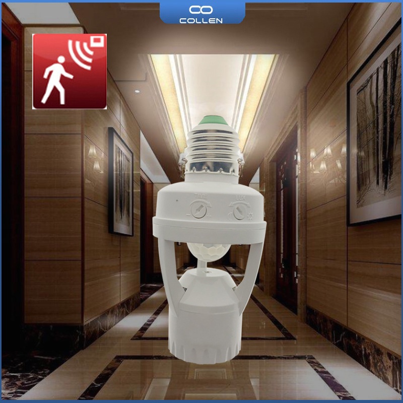 Infrared Human Body Sensor Lamp Holder LED Bulb E27 Screw Port