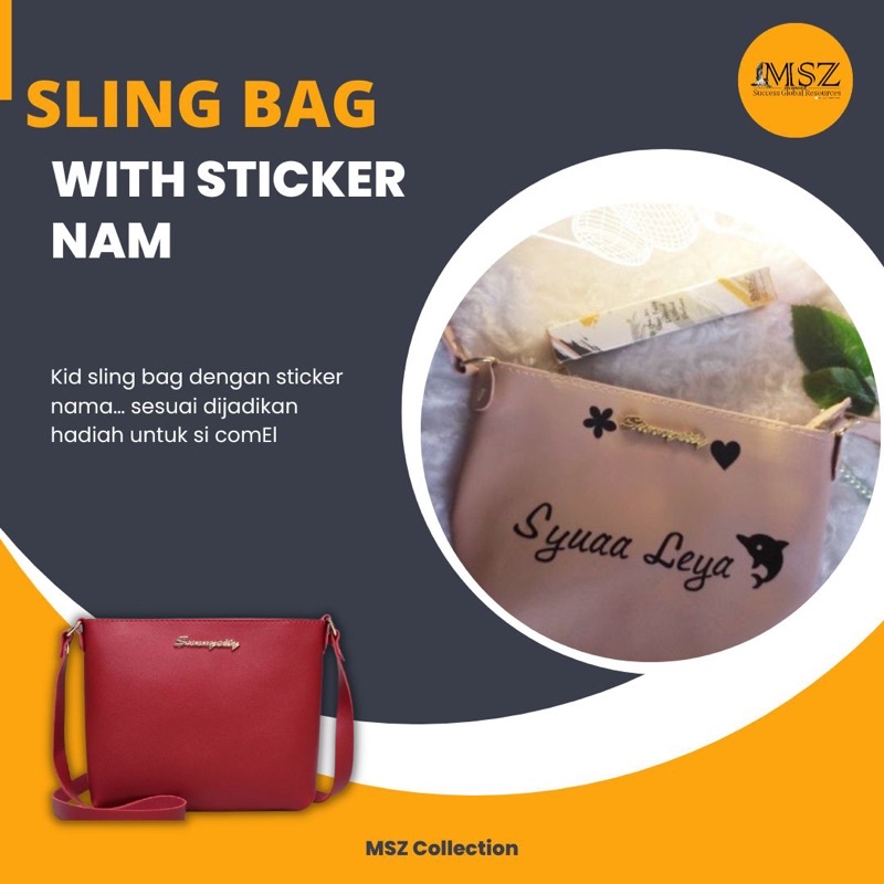 Sling bag sticker nama Shopee Malaysia