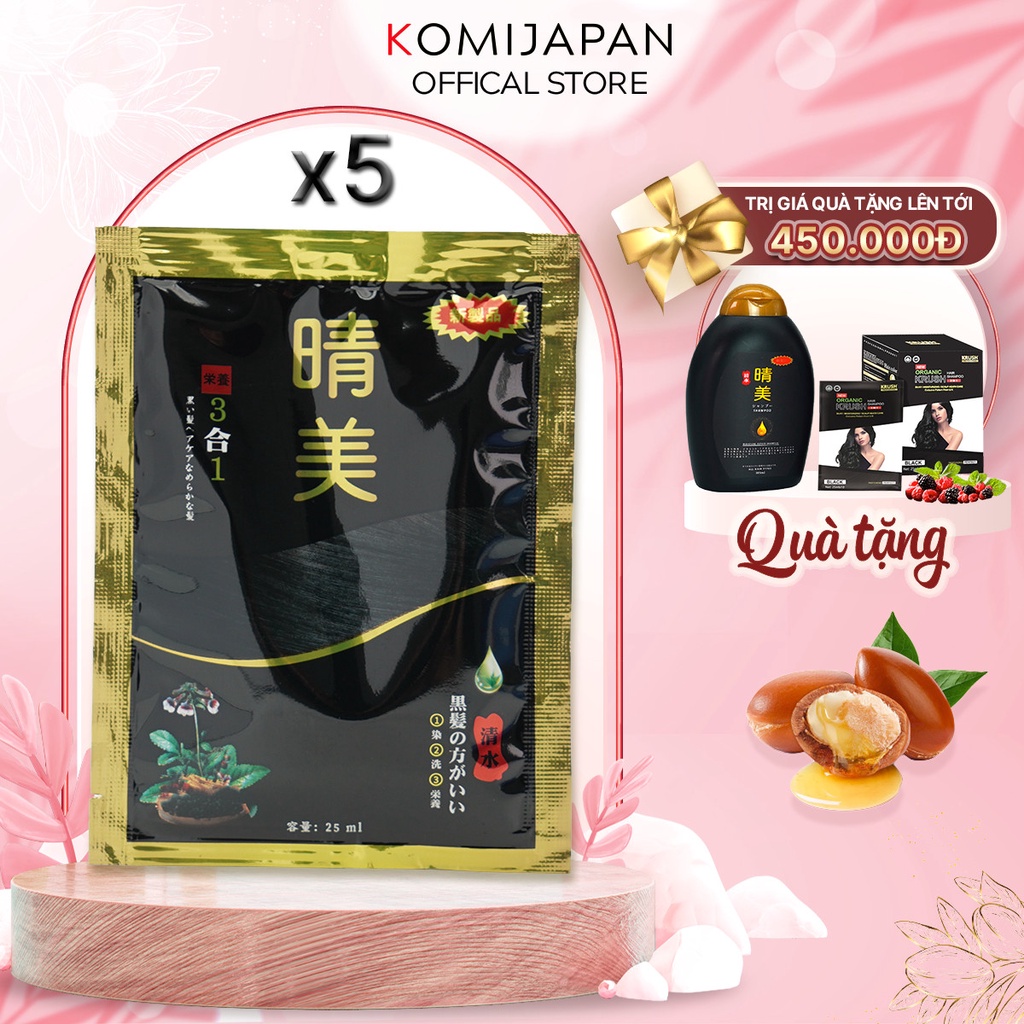 Komi Japanese herbal hair dye shampoo pack 25ml Shopee Malaysia