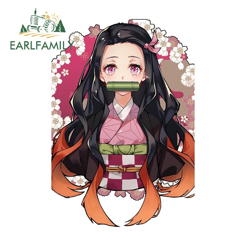 EARLFAMILY 13cm x 9cm Demon Slayer Nezuko Sticker Car Accessories ...