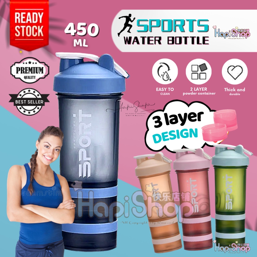 3 Layer Protein Shaker Shaklee Shaker 450ml _Stainless Steel Spring ...