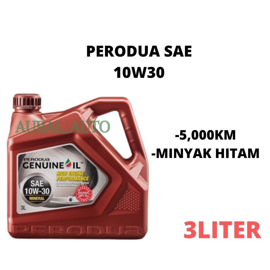 Perodua New 10W30 Mineral 3Liter Minyak Hitam Minyak Enjin Original ...