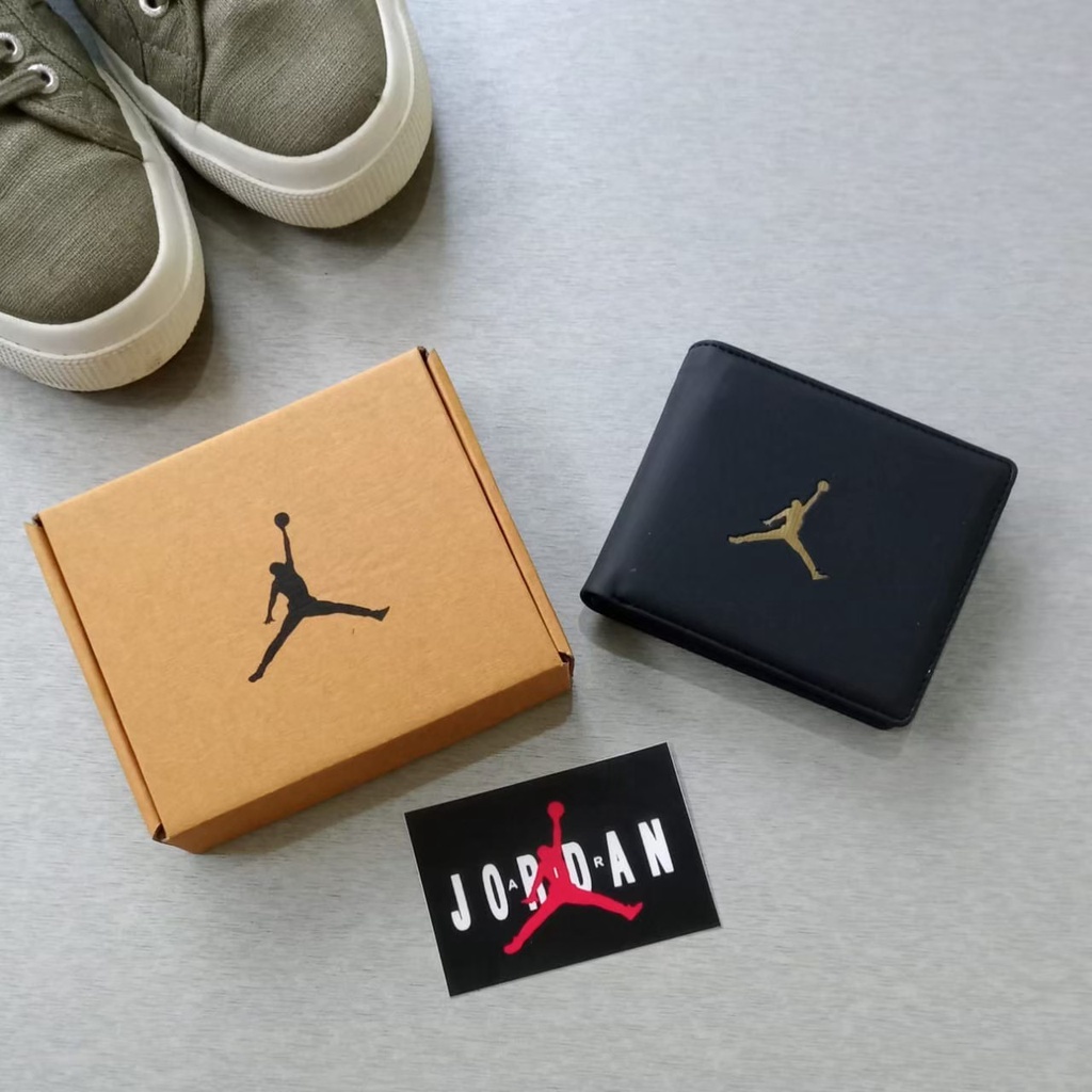 HITAM Jordan Leather Wallet Men's Wallet Black Gold Shopee Malaysia