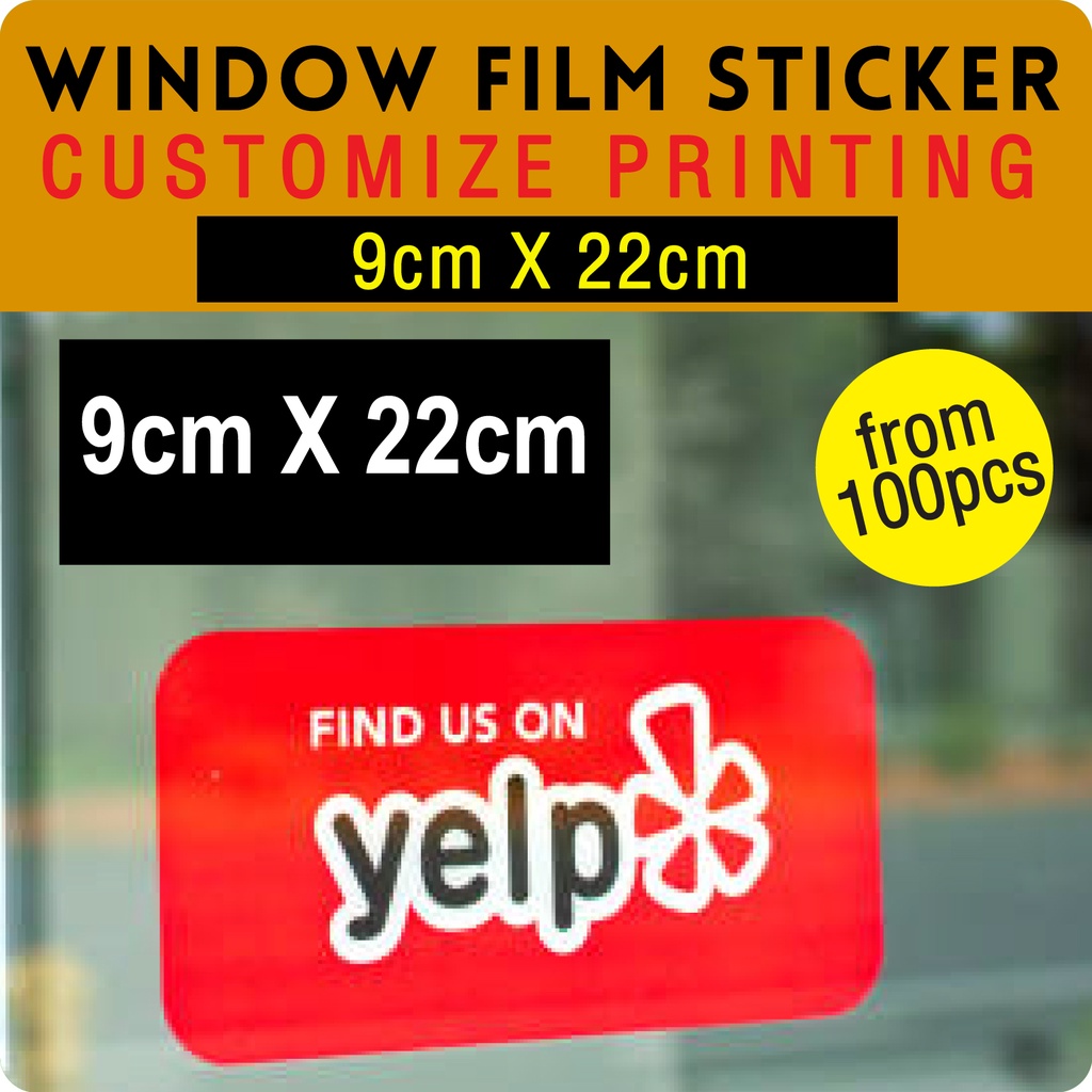 Customize 9cm x 22cm Glass Window Film Sticker Printing / Car Sticker ...