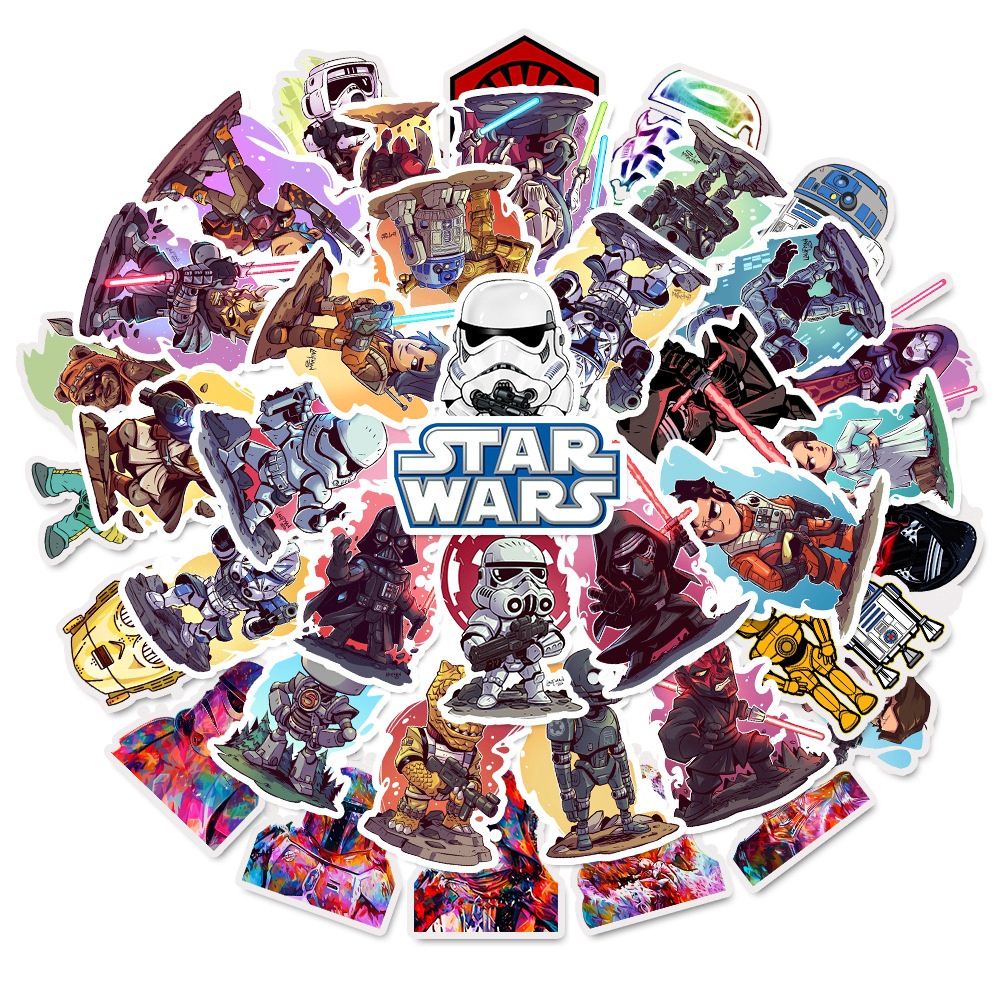 STAR WARS 50 pcs DIY Waterproof Non Repeating Stickers Pack [A ...