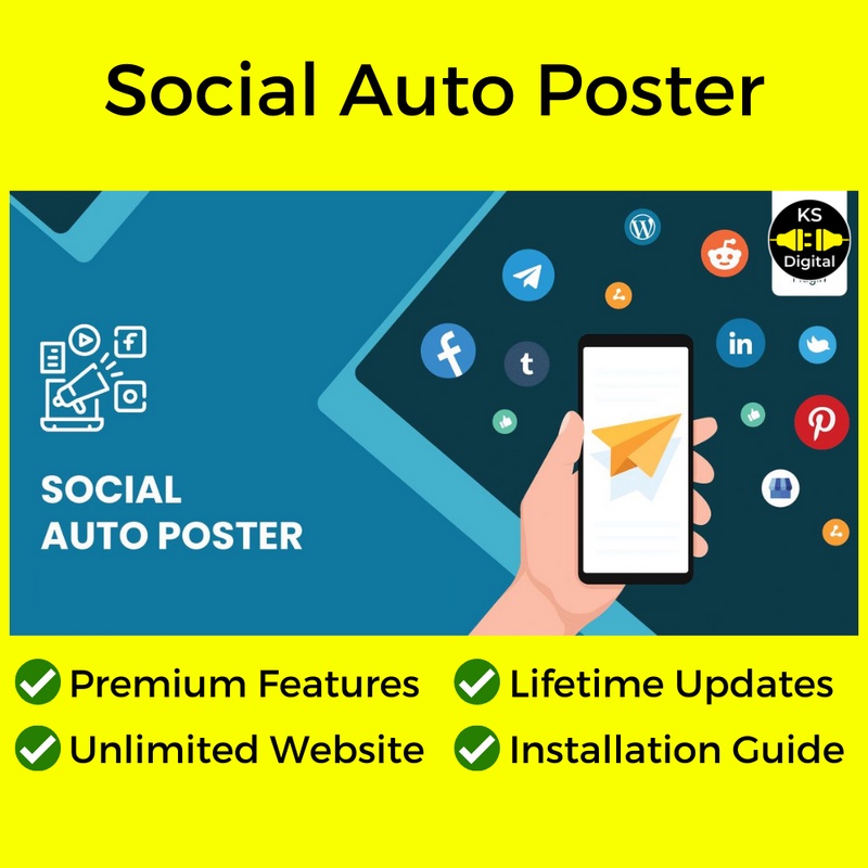 Social Auto Poster WordPress Plugin (Free Updates + Multiple site