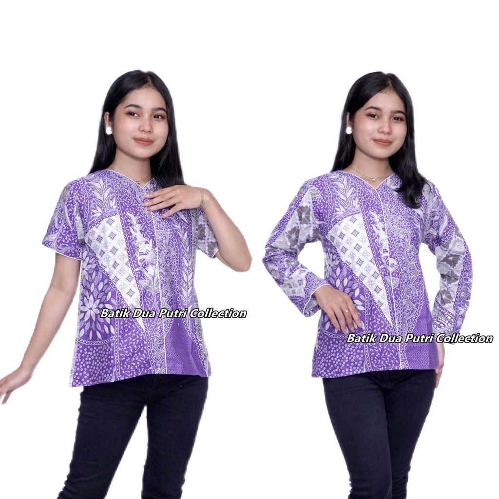 Women's Batik Tops Blouse Batik Dua Putri Modern N trendy | Shopee Malaysia