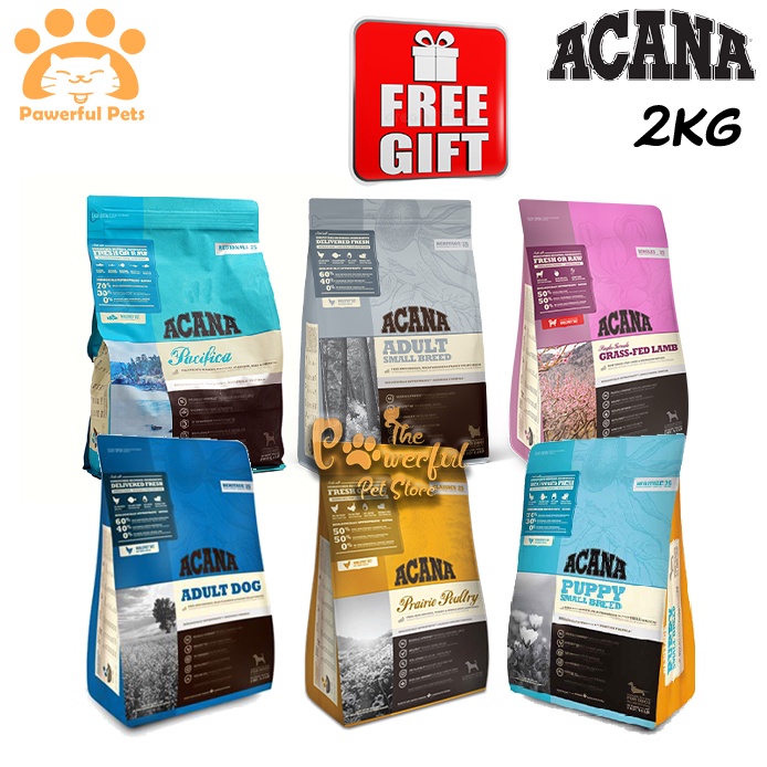 ACANA Dog Dogs Dry Food Pacifica Prairie Poultry Adult Puppy Small Breed Grass Fed Lamb For All Life Stages 2kg