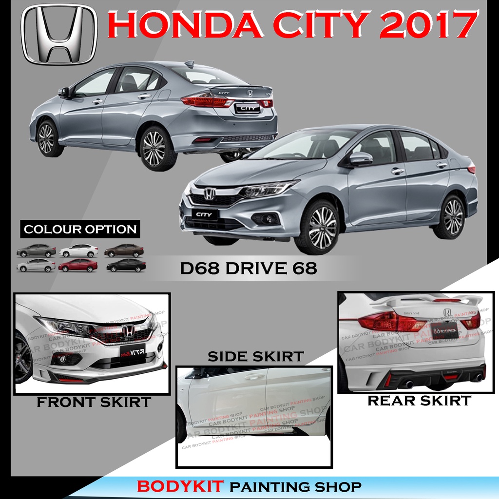 HONDA CITY 2017 FACELIFT DRIVE 68 FULL SET FULLSET SKIRTING (FRONT