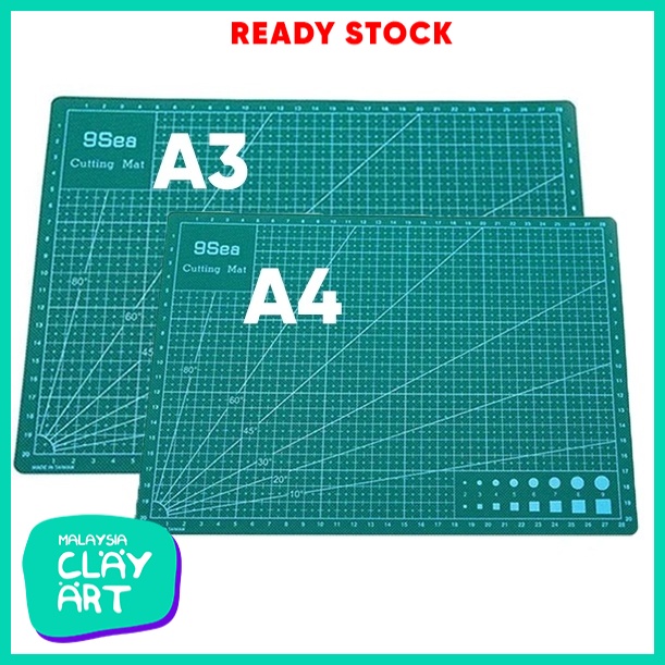 Doublesided PVC Cutting Mat A3/A4 With White Line Cut Pad Board Long