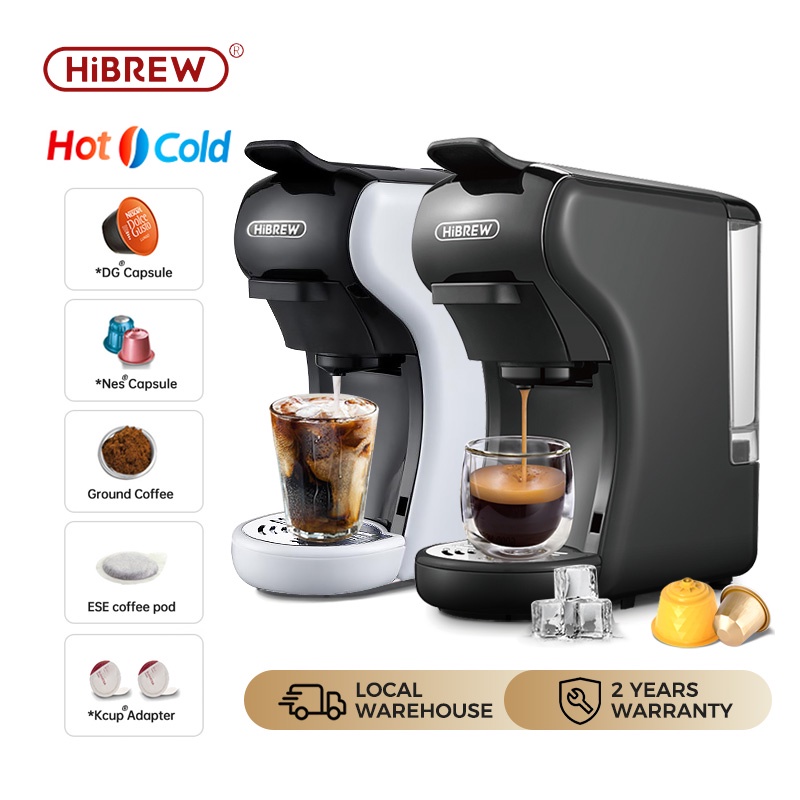 Hibrew 5in1 Capsule Coffee Machine Hot/Cold Coffee Maker Machine 19Bar For  Nespresso Casule&Dolce Gusto Capsule&Coffee Powder&ESE pod&K-cup Mesin kopi Espresso  Machine