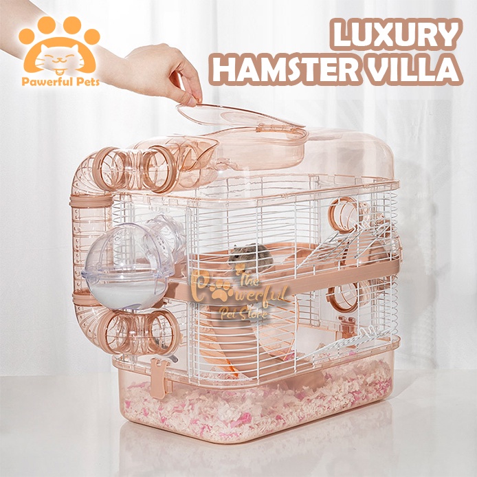 PAWERFUL Large Hamster Cage Villa Luxury Triple Layer Hamsters Cage With Silent Wheel Transparent Acrylic Shopee Malaysia