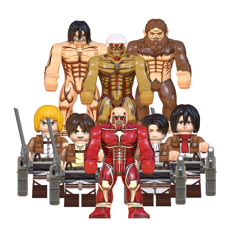 Attack on Titan Eren Armin Levi Mikasa Ackerman Colossal Armored ...