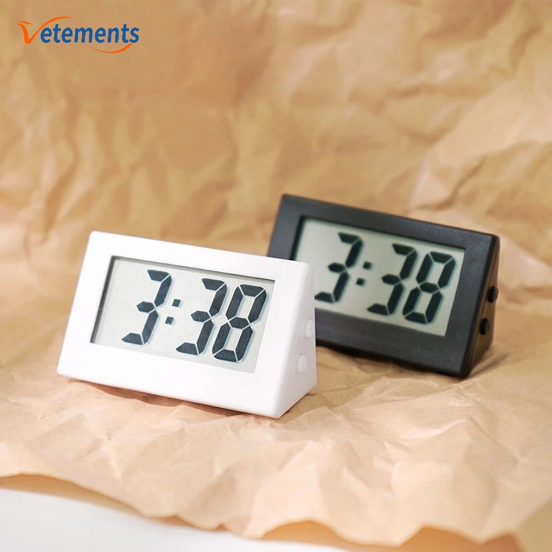 Colorful Mini LCD Digital Electronic Clock/ Home Office Triangle Time ...
