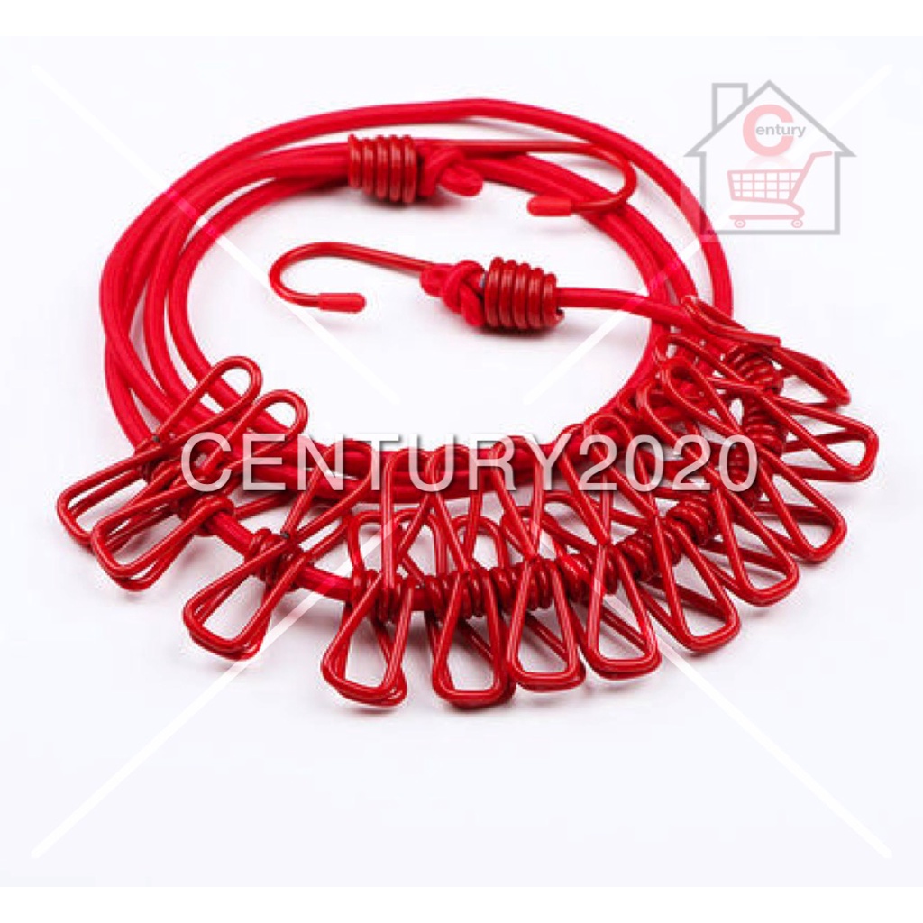 Windproof Clothesline Hanger Drying Rack Hanging Rope Line Clothespins