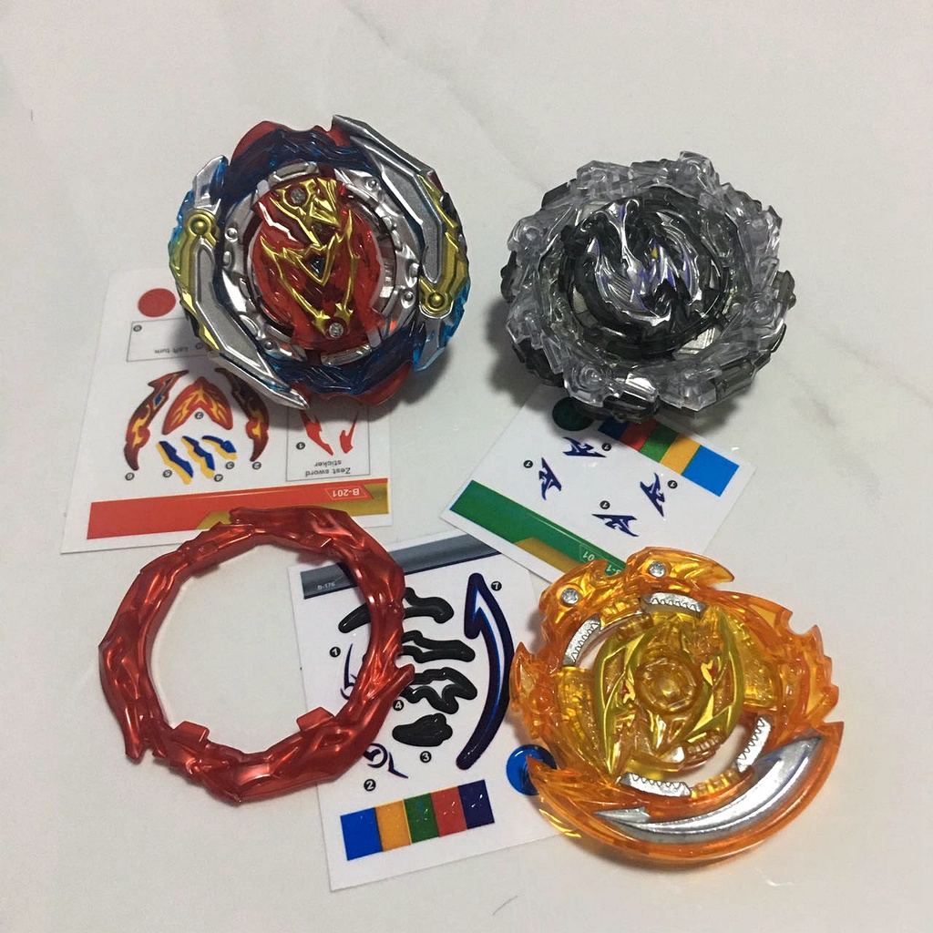 Flame Zest Achilles Beyblade Burst B201 with A Gear Customize Set