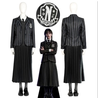 Wednesday Addams Enid Sinclair Cosplay Costume Striped Shirt Outfits Suit