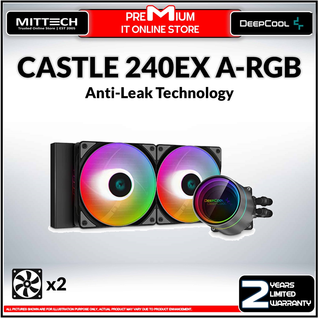 Deepcool CASTLE 240EX ARGB CPU Liquid Cooler AntiLeak Technology