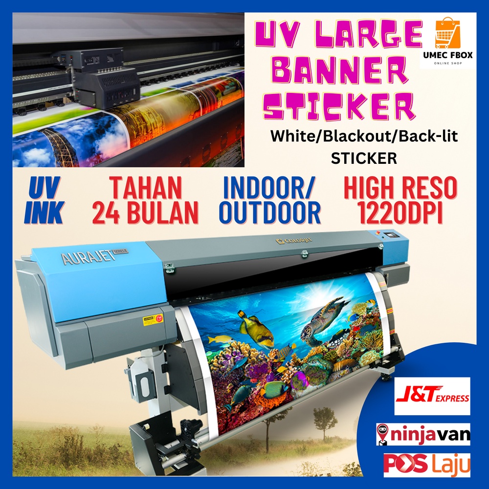 UV BANNER STICKER PRINTING CUSTOM PVC WHITE BLACK BLOCKOUT Shopee Malaysia