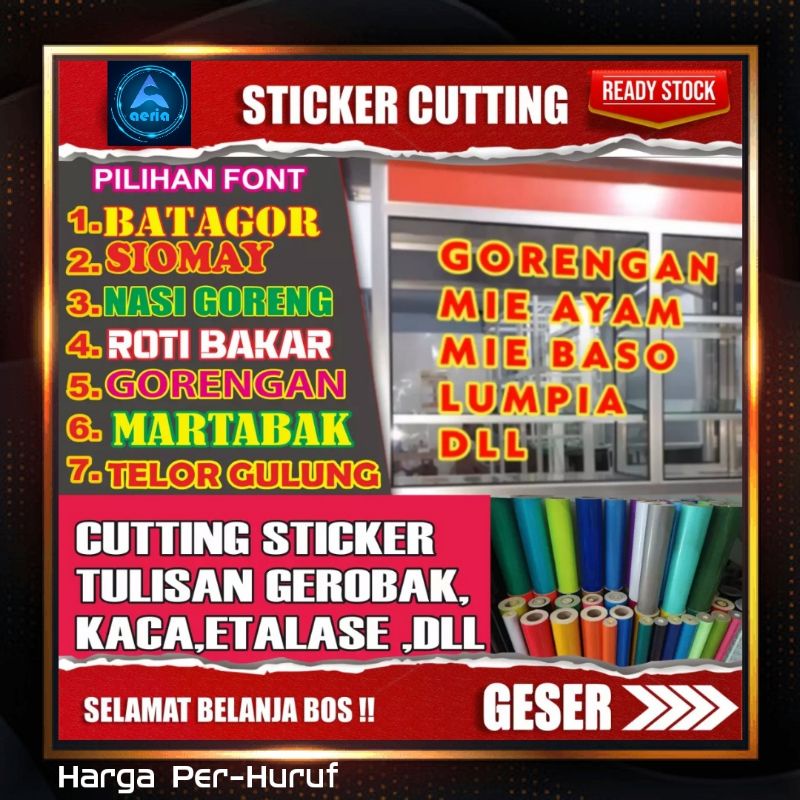 Cutting STICKER Storefront Glass Cart | Free CUSTOM | Shopee Malaysia