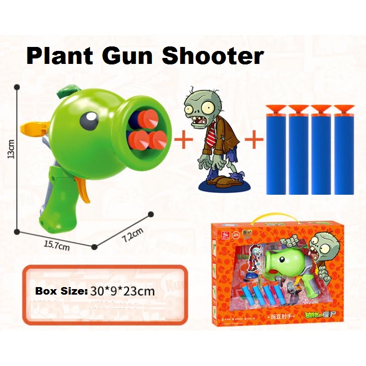 Plants Pea shooting Zombie Toy Full Set Gift Boy Children Action Figure Plant Shoot ball game