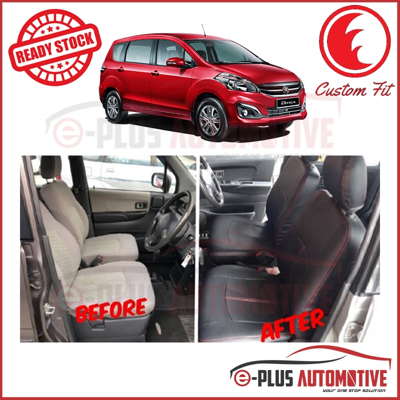 Proton Ertiga Car Seat Cover PVC Leather Cushion Cover Black color with