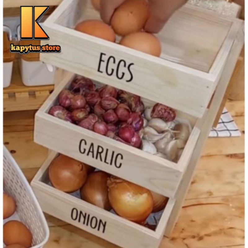 KAYU Kitchen Onion Spice Rack Modern Stacking premium Multipurpose