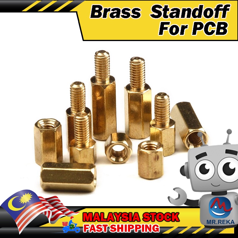 20pcs M3 Brass Hex Standoff Spacers - 6mm Male 30mm Female Thread PCB Board Pillars