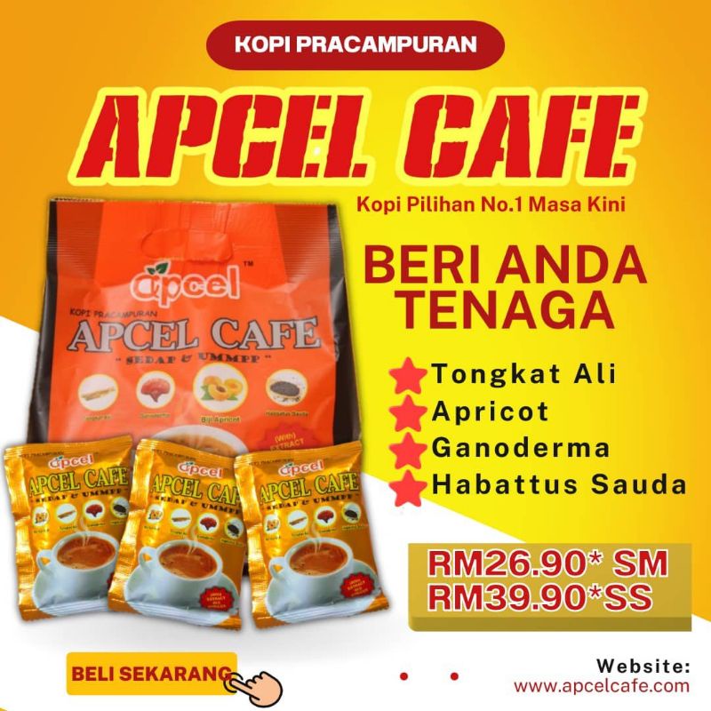 💥APCEL CAFE 100%HQ ORIGINAL🇲🇾 20s x 25g | Shopee Malaysia