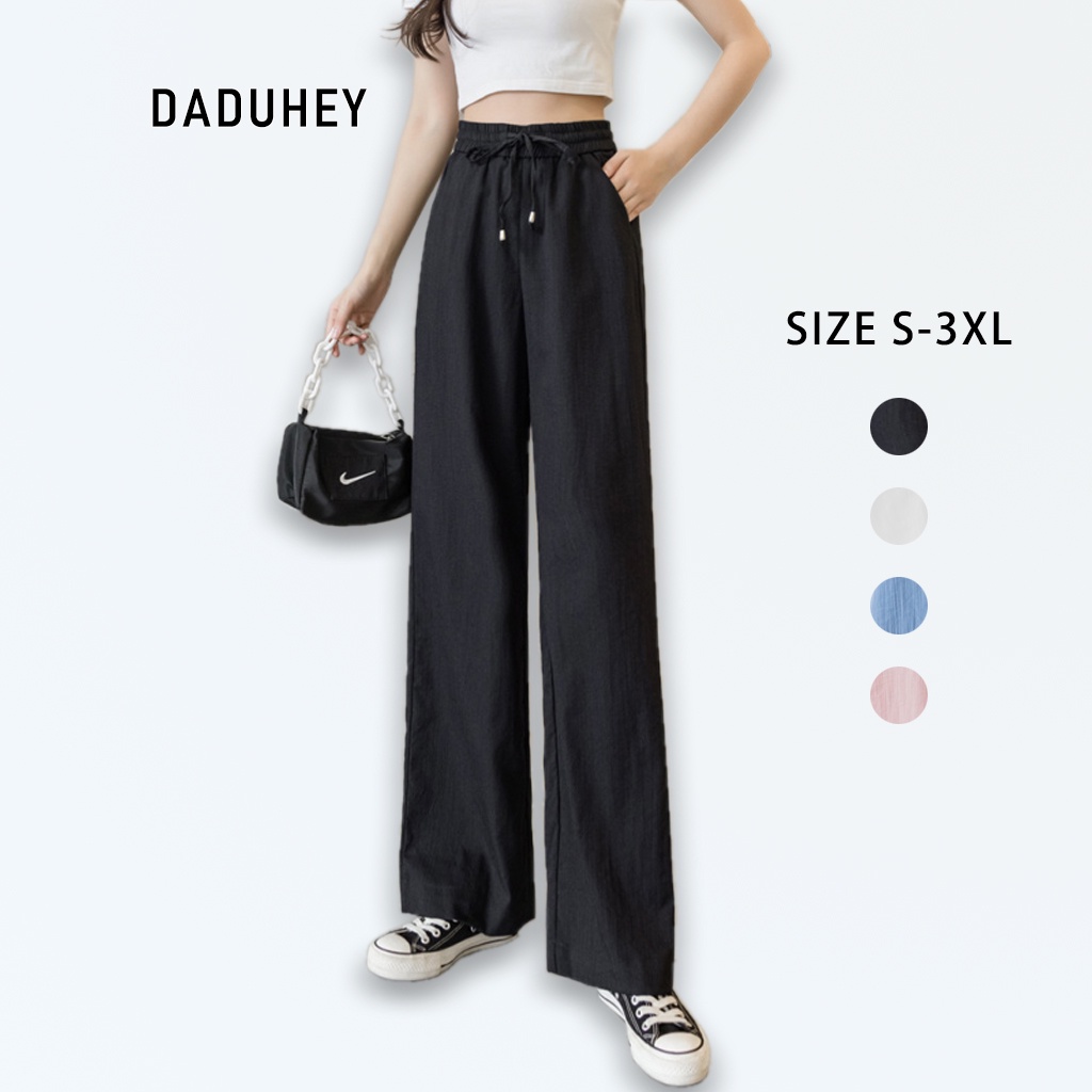 Daduhey Women Long Trousers Cotton Loose Casual Pants Plus Size Linen S ...