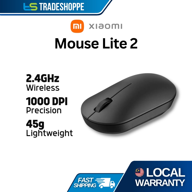 Xiaomi Mi Wireless Mouse Lite 2.4GHz 1000DPI Precision Sensor Light Weight  XMWXSB01YM - Black