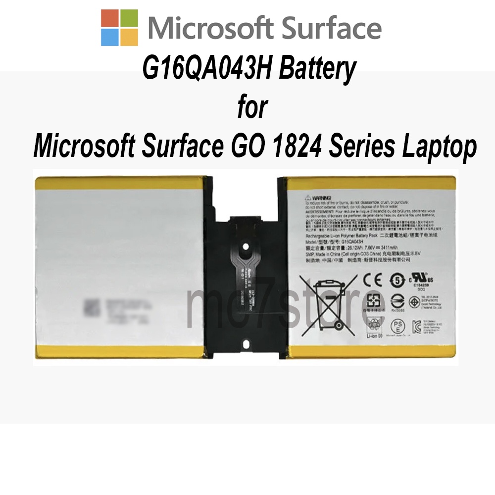 Original Battery G16QA043H for Microsoft Surface GO 1824 Series Laptop